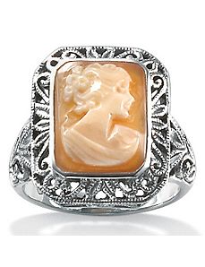 Silver Cameo Ring by PalmBeach Jewelry