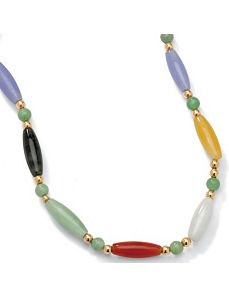 Multi-Color Jade 14k Necklace 18" by PalmBeach Jewelry
