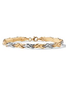 10k Stampato-Link Bracelet 7 1/2" by PalmBeach Jewelry