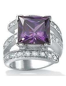 Purplecubic zirconia Sterling Silver Ring by PalmBeach Jewelry