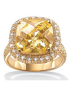 Yellowcubic zirconia 18k/SS Ring by PalmBeach Jewelry