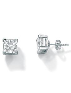 5 CT.T.W. Cubic Zirconia Platinum/SS Earrings by PalmBeach Jewelry