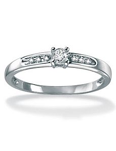 Diamond 10k White Ring 1/8 Carat by PalmBeach Jewelry