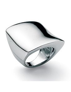 Silver Free-Form Square Ring by PalmBeach Jewelry