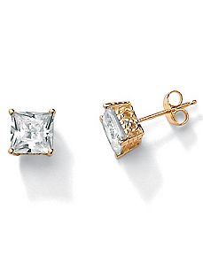 3.60 CT.T.W. Cubic Zirconia 10k Stud Earrings by PalmBeach Jewelry