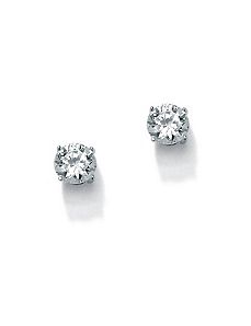 Cubic Zirconia Stud SS Earrings by PalmBeach Jewelry