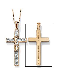 10k"Footprints"Cross Pendant by PalmBeach Jewelry