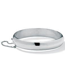 Silver Bangle Bracelet 8" by PalmBeach Jewelry