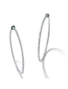Cubic Zirconia Eternity Hoop Pierced Earrings by PalmBeach Jewelry