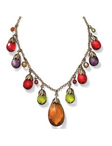 Multi-Glass Necklace 16"-18" by PalmBeach Jewelry