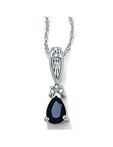 Blue Sapphire 10k Gold Pendant by PalmBeach Jewelry