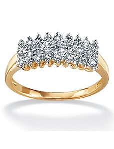 Diamond 10k Gold Peak Ring by PalmBeach Jewelry