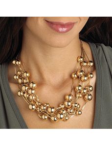 Beaded Necklace Goldtone by PalmBeach Jewelry