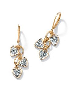 Diamond Accent 18k/SS Earrings by PalmBeach Jewelry