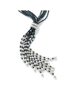 Grey Pearl Necklace 22"-24" by PalmBeach Jewelry