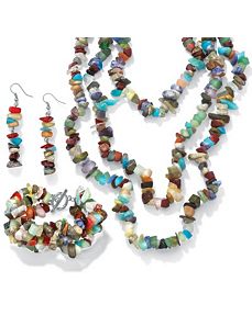 Genuine Multi-Stone Nugget Set by PalmBeach Jewelry