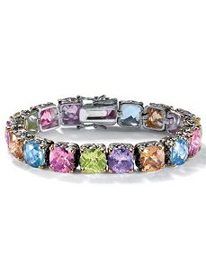 Multi-Colorcubic zirconia Bracelet 71/4" by PalmBeach Jewelry