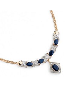 Sapphire & Diamond Accent Necklace by PalmBeach Jewelry