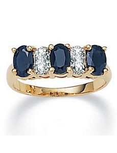 Sapphire/Diamond Accent Ring by PalmBeach Jewelry