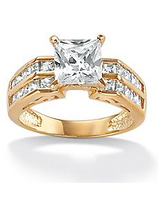 Cubic Zirconia Gold Ring by PalmBeach Jewelry