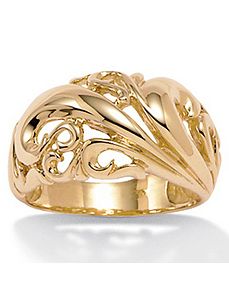 18k/SS Gold Dome Ring by PalmBeach Jewelry