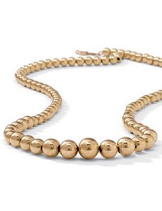 Gold Beaded Necklace 17" by PalmBeach Jewelry