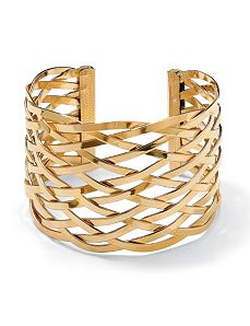 Lattice Cuff Bracelet 7 1/2" by PalmBeach Jewelry