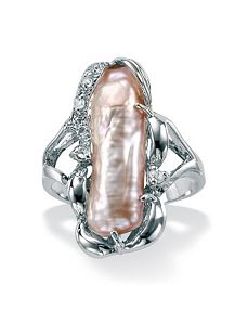 Biwa Pearl Silver Ring by PalmBeach Jewelry