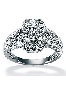 Diamond Accent Filigree Ring by PalmBeach Jewelry