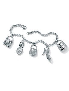 Handbag & Shoe Charm Bracelet by PalmBeach Jewelry