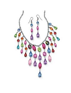 Crystal Necklace & Earring Set by PalmBeach Jewelry