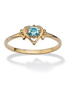 Birthstone Heart-Shaped Ring by PalmBeach Jewelry