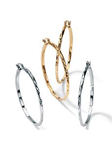 Set of Two Pairs Pierced Earrings by PalmBeach Jewelry