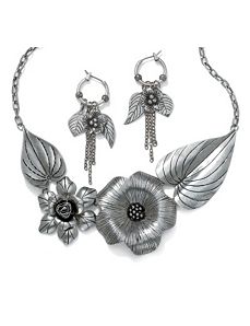 2-Piece Flower & Leaf Set by PalmBeach Jewelry