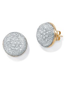Diamond 10k Gold Cluster Earrings by PalmBeach Jewelry