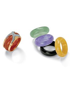 18k/SS Interchangeable Ring Set by PalmBeach Jewelry