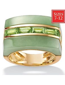 Jade/Peridot 18k/SS Fashion Ring by PalmBeach Jewelry