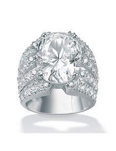 Cubic Zirconia Silver Sparkler Ring by PalmBeach Jewelry