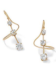 Cubic Zirconia Pierced Earrings by PalmBeach Jewelry