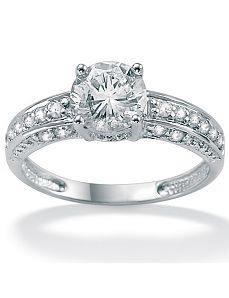 Cubic Zirconia 10k Gold Ring by PalmBeach Jewelry