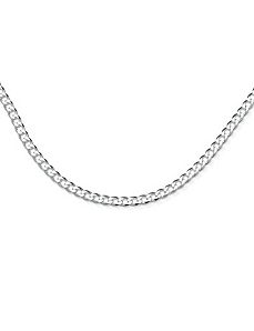 Silver Curb-Link Necklace 22" by PalmBeach Jewelry