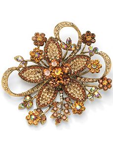 Multi-Crystal Flower Pin by PalmBeach Jewelry