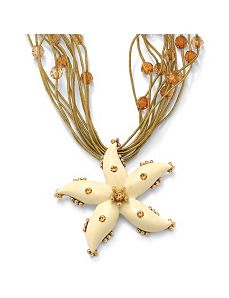 Beaded Starfish Pendant-Necklace by PalmBeach Jewelry