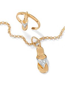 18k/SS Ankle Bracelet by PalmBeach Jewelry
