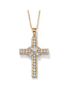 Diamond Accent 18k/SS Pendant by PalmBeach Jewelry