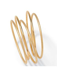 5-Piece Goldtone Bangle Set 9" by PalmBeach Jewelry