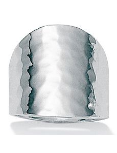 Hammered-Style Silver Ring by PalmBeach Jewelry