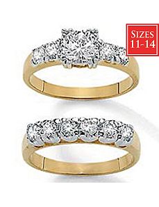 2-Piececubic zirconia Bridal Set by PalmBeach Jewelry