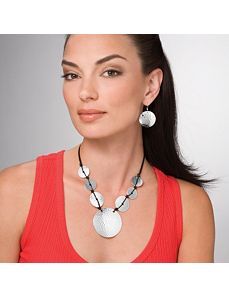 Hammered-Style Disk Jewelry Set by PalmBeach Jewelry