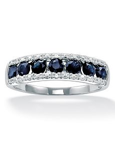 Blue Sapphire 10k White Gold Ring by PalmBeach Jewelry